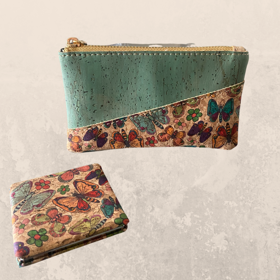 Cork Compact Purse & Compact Mirror Duo I  B2B corkstore